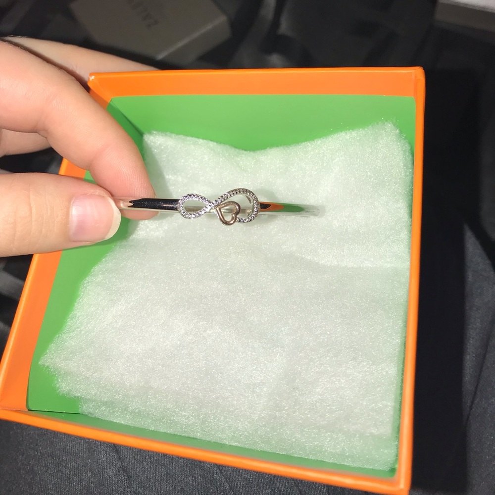 Diamond infinity bangle bracelet